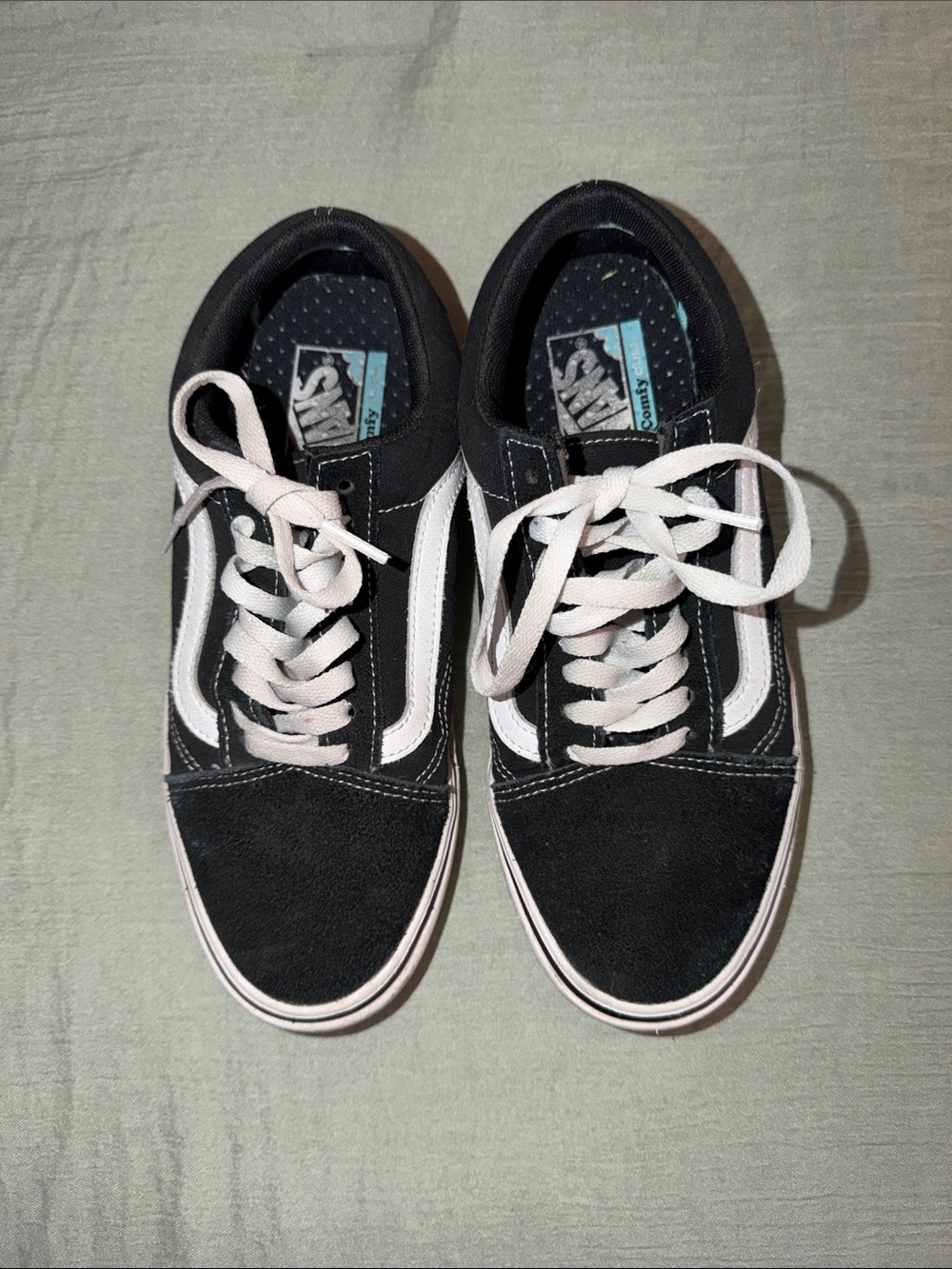 Vans Black and White Old Skool Comfy Cush Low-Top Sneakers
